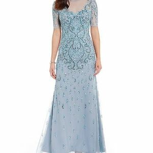 Adrianna Papell Stunning Beaded Blue Gown